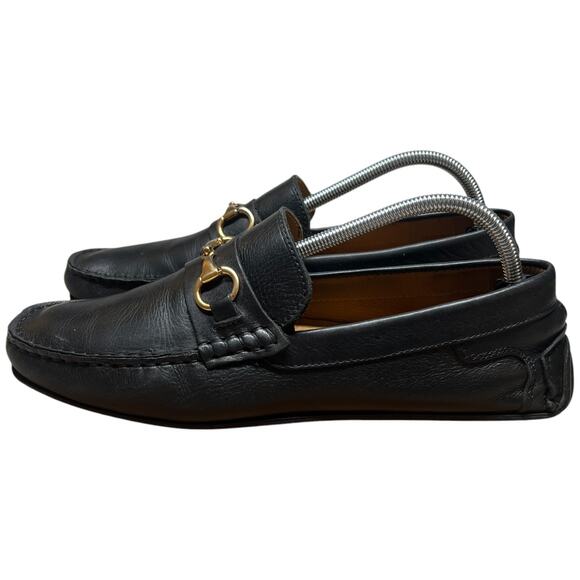 MERCANTI FIORENTINI Horse Bit Relax Men 9M Black Leather Driving Loafers Shoes - Picture 1 of 14